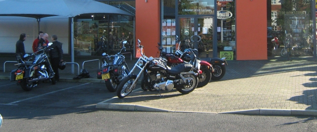 the front of a modern motorcycle shop